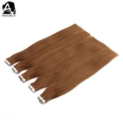 Angelbella Double Drawn Human Hair Extentions Straight 8# European Remy Tape Hair Extension