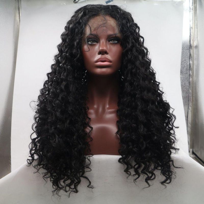 Factory Hair Light Borwn Lace Frontal Afro Curly Synthetic Wig