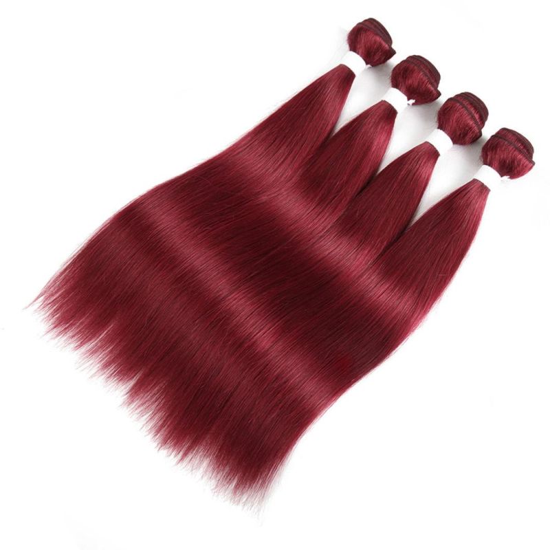 Brazilian Human Hair Straight Hair Bundles Burgundy Red Blonde Brown Color Remy Human Hair Weaving Bundles Extensions