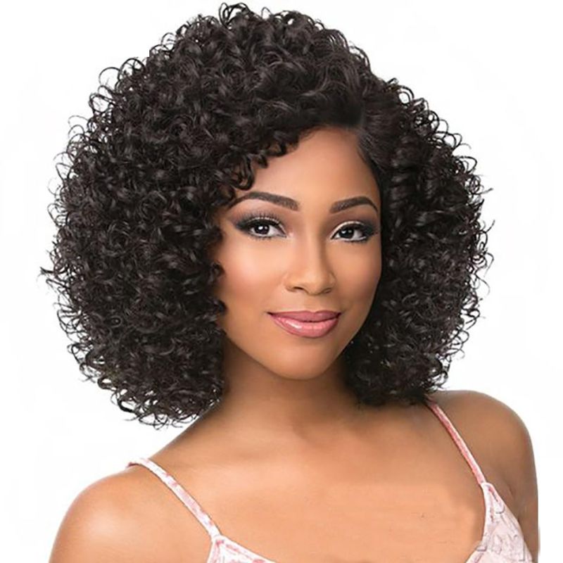 Pixie Curly Bob Wig Factory Vendors, Indian Virgin Hair Pixie Wigs with Baby Hair, Human Hair Machine Made Wigs for Black Women