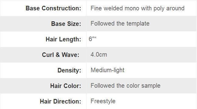 Fine Welded Mono Base with PU for Men - Best Toupee Wig for Durability