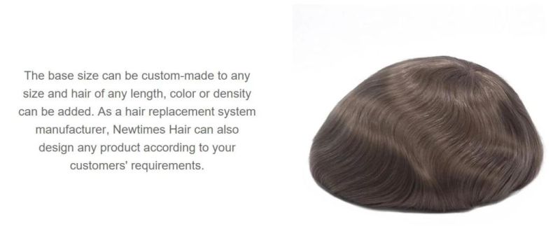 Super Thin Ultra Natural Men′s Toupee