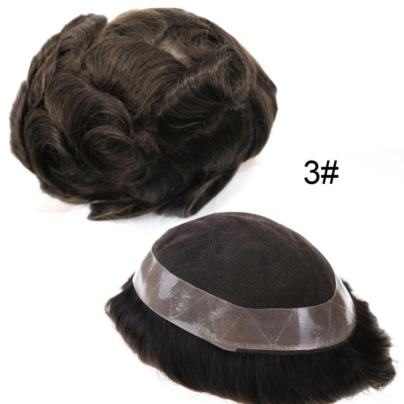 Kbeth Handsome Full Lace Hair Toupees Black Brown Human Hair Custom Wigs Natural Men Lace Wig for White Man Made in China