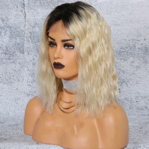 Factory Large Stock Wholesale Price 12 Inch Ombre Blonde Human Hair Full Lace Wig