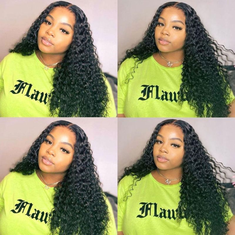 Curly Human Hair Wigs Closure Wigs 150% 4X4 Lace Closure Human Hair Wigs Kinky Curly Brazilian Remy Curly Human Hair Wigs 28 Inches