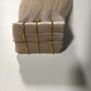 Grey# Us PU Skin Weft Brazilian Virgin Remy Human Hair Extensions