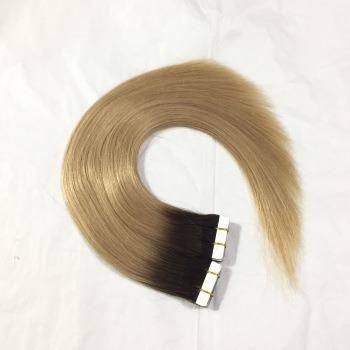 European Hair Remy Human Hair Ombre Color Thick Ends Tape Hair Extensions