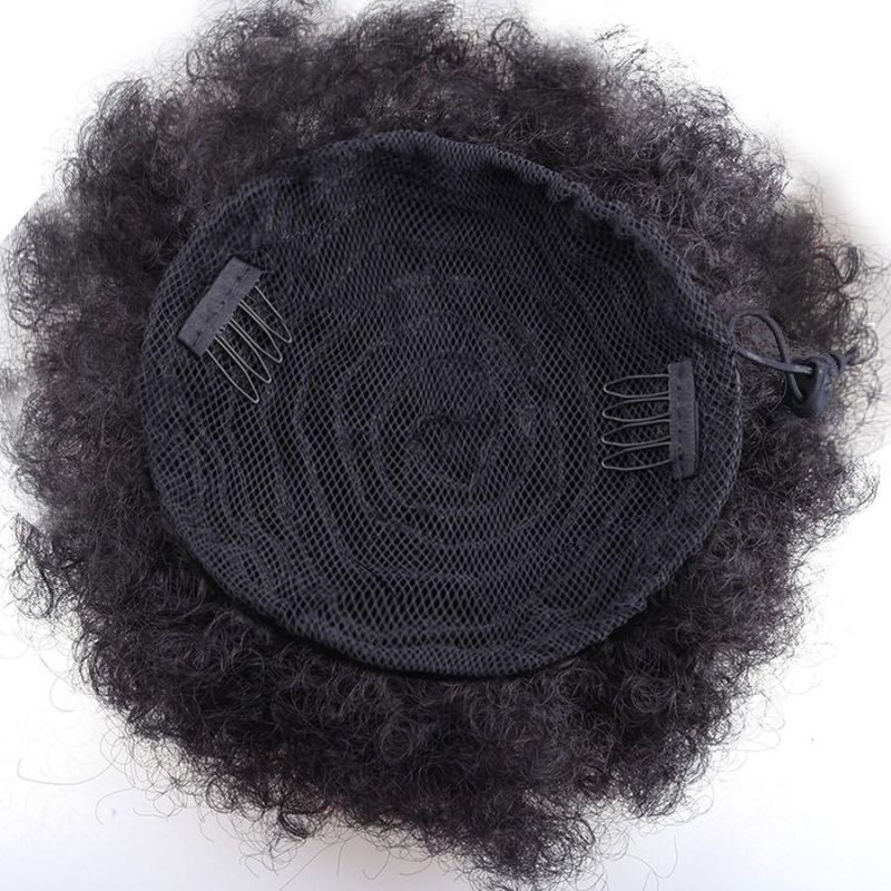 8inch Short Afro Curly Hair Extensions Synthetic Human Hair Wigs Scrunchies