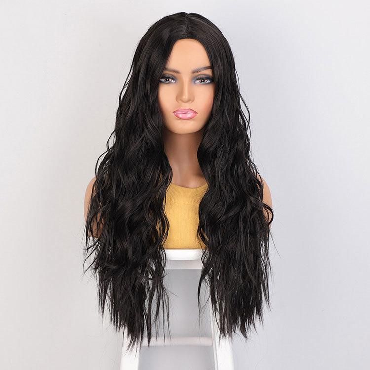 Popular Long Wavy Synthetic Natural Black Wigs Wholesale Price