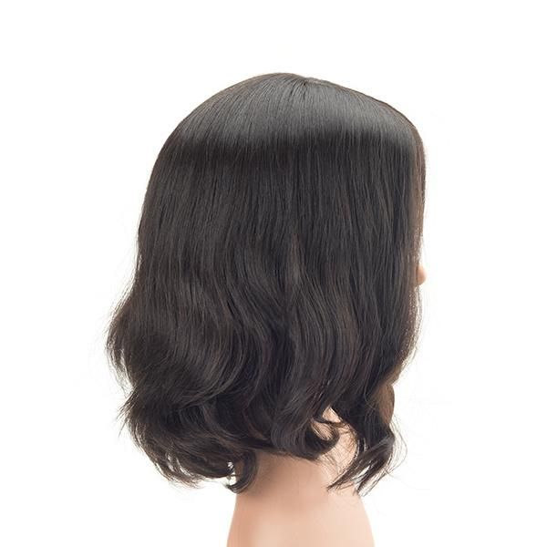 Short Layer Wavy European Hair Kosher Hairpiece