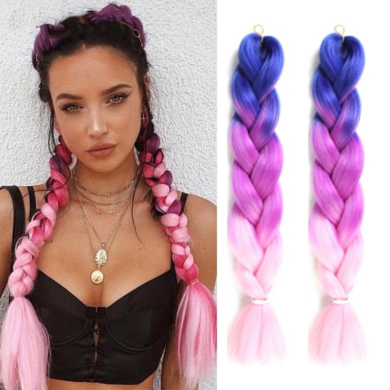 Light Yaki Easy Braid, Take Hot Water Ombre Braiding Hair 100gram Synthetic Crochet Hair Extension