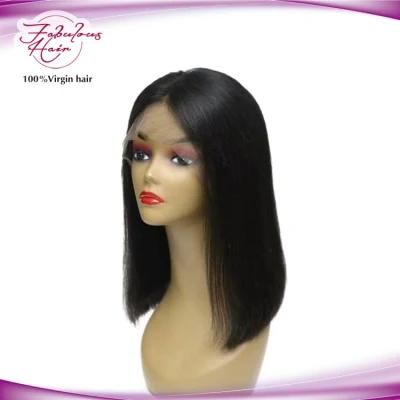 180% Density Thick Human Hair Lace Front Bob Wigs Straight