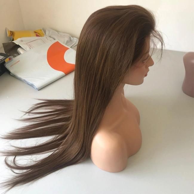 Natural Brown Color Human Hair Lace Wig with Baby Hair