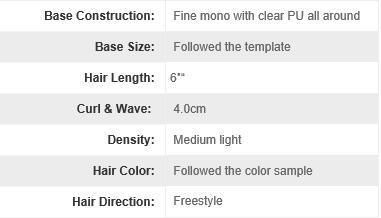 Fine Mono Base with Clear PU Perimeter Remy Hair