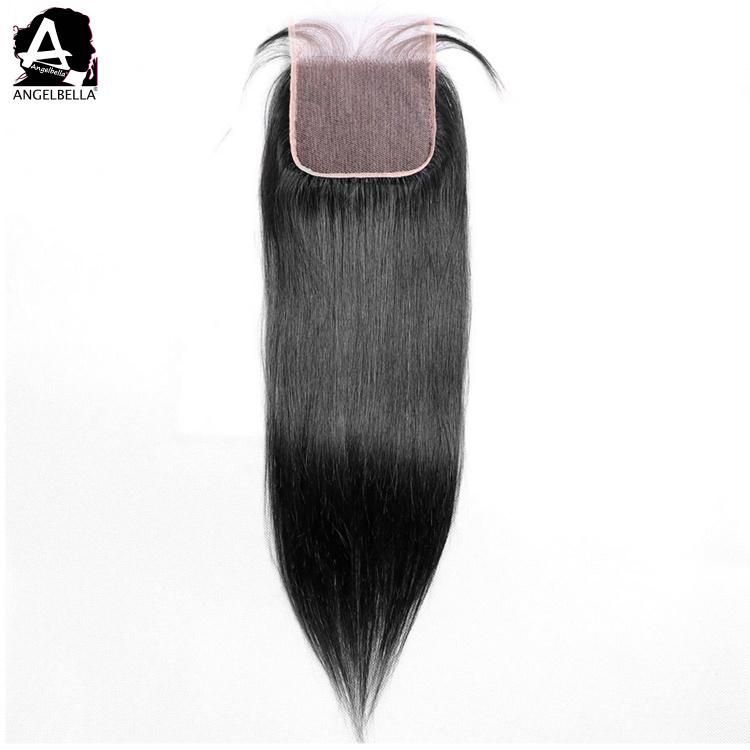 Angelbella Raw Mink Brazilian Hair Closure Middle Part Virgin Hair 5X5 Top Lace Closure