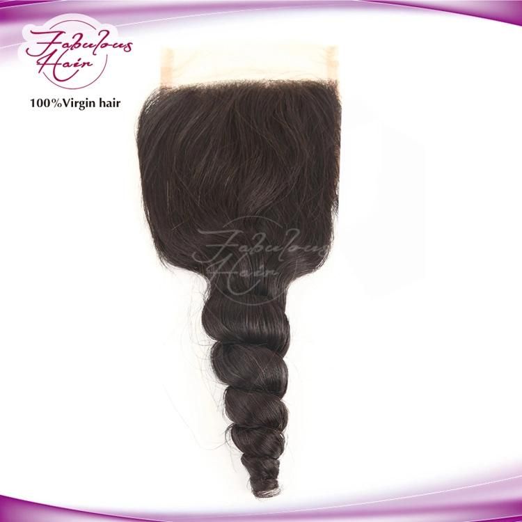 Peruvian Human Hair Lace Base Top Closure Loose Wave