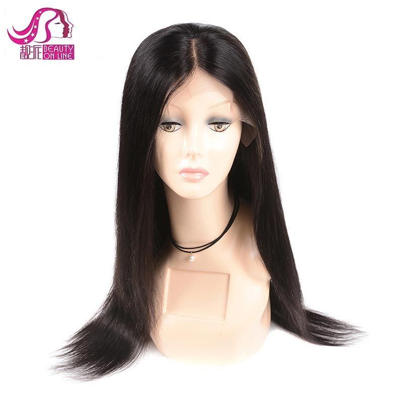 8-26inch Silky Straight 150% 180% Density Human Hair Wigs Lace Frontal Wigs