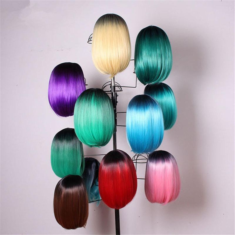 Custom Colorful Cosplay Straight Front Full Lace Hair Hairpiece Wig