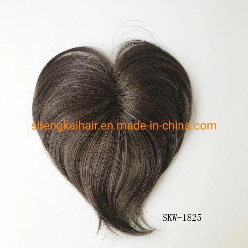 Wholesale Quality Handtied Human Hair Synthetic Hair Mix Hair Topper