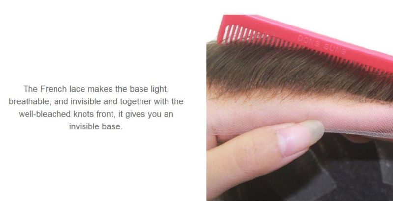 Bleached Knots - Invisble Hair Line - Undetectable Men′s Luxury Toupee Wigs
