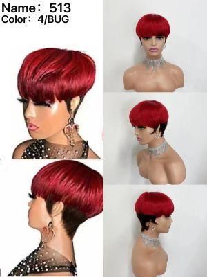 Wholesale Short Bob Lace Front Wigs Natural Black Short Pixie Cut Human Hair Curly Wig