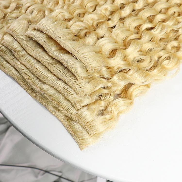 10PCS/Set Afro Kinky 6mm Curly Remy Brazilian Virgin Hair Clip in Hair Extensions #613