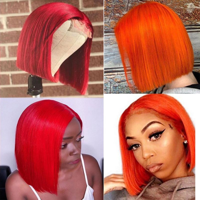 High Quality 13*4 Straight Bob Lace Front Wigs 150% Remy Brazilian Wig Pre Plucked Lace Front Human Hair Wigs Colored Human Hair Wigs