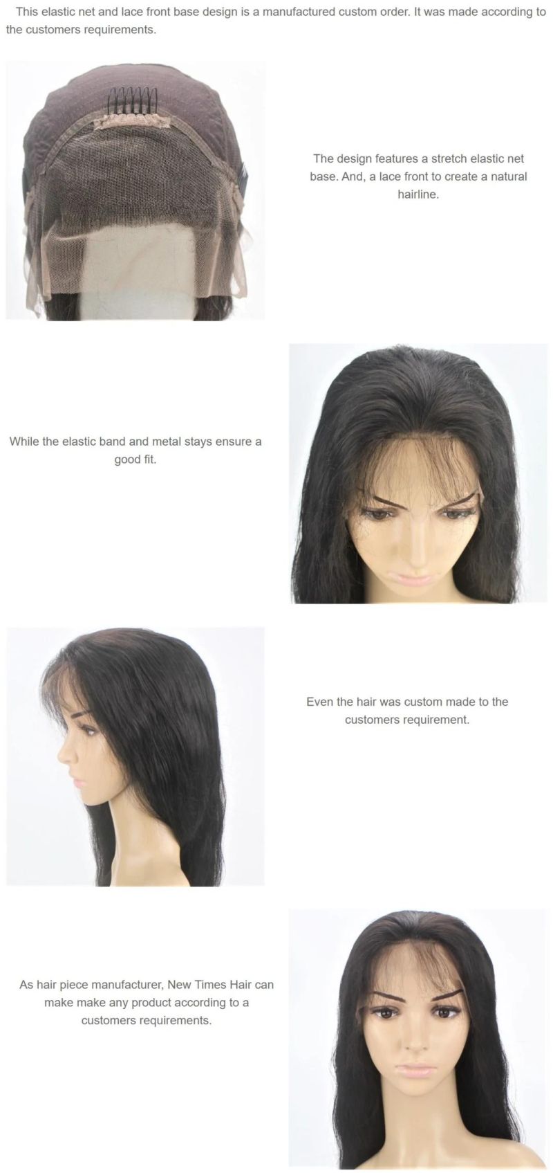 Custom Ladies Elastic Net and Lace Front Full Women′s Human Hair Wig