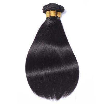 Unprocessed Peruvian Virgin Hair Straight Bundles Weaving 100g Black Color