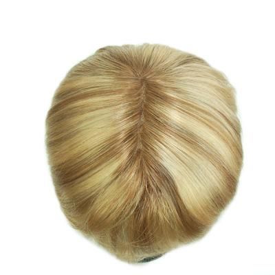 Mono with PU Coating Around Fashion Highlight Color Human Hair Wig