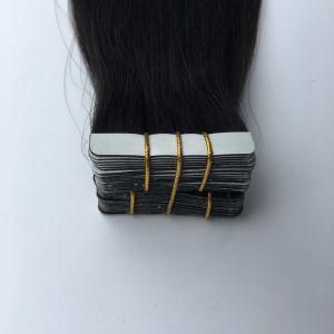 1b# Straight Us PU Tape Skin Weft Brazilian Virgin Remy Human Hair Extensions