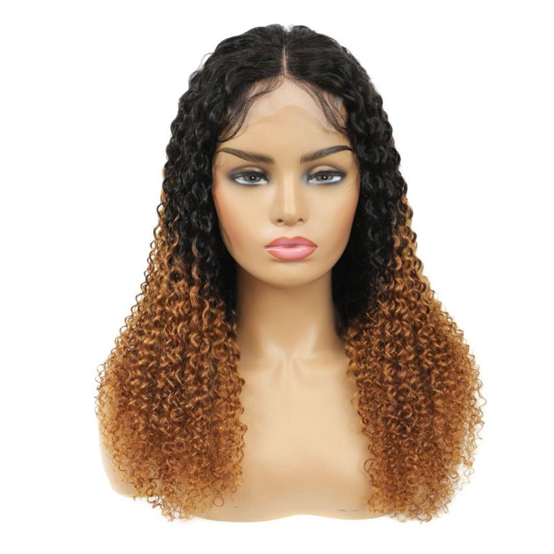 Kbeth Brown Black Wig for Women Birthday Gift 2021 Fashion 4X4 Kinky Curly Two Colors Good Quality Hair 16 18 20 22 24 26 28 Inch Custom Wigs Ready to Ship