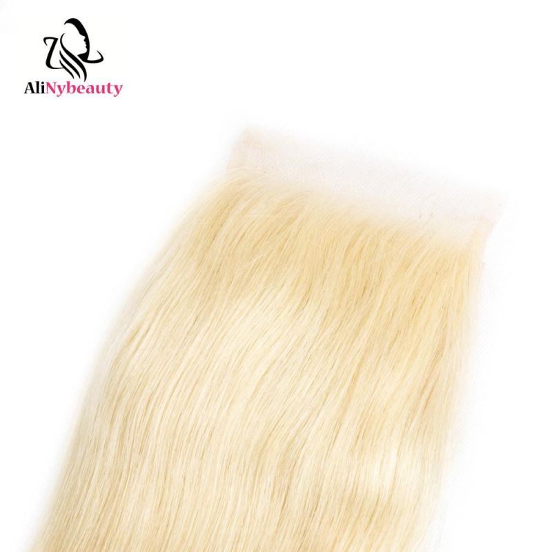 High Quality Brazilian Blonde Color 613 Remy Human Hair Bundles with Lace Closure