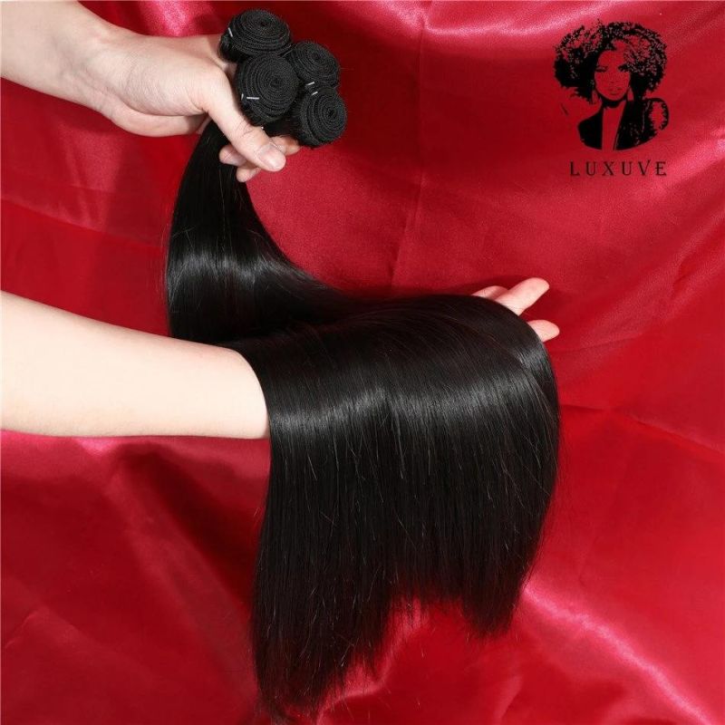 Luxuve 36 38 40 Inch Bone Straight Human Hair Bundles Brazilian Hair 1/3/4 PCS Natural Remy Perruque Cheveux Humain Extensions