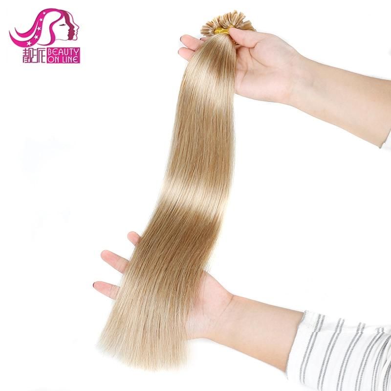 8"-30" Italian Keratin Nail Tip U Tip, Stick Tip, I Tip, Flat Tip Hair Extensions, 100 Indian Remy Human Hair Extension