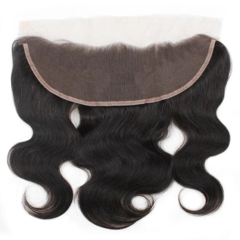 9A 13*4 Lace Front Closure Body Wavy Virgin Remy Human Hair Weaving #Black