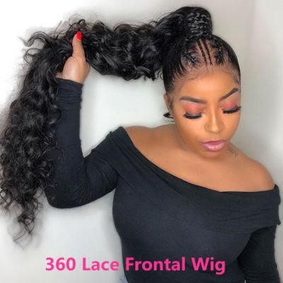 14inch Brazilian Loose Deep Wave Wig Curly 360 Lace Frontal Preplucked with Baby Hair Remy Wig