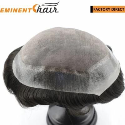 Factory Direct Wavy Super Fine Mono Toupee with PU Boarder
