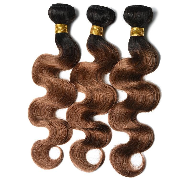 Wholesale Brazilian Hair Weave Body Wavy Bundles Human Hair Extension #T1b/30