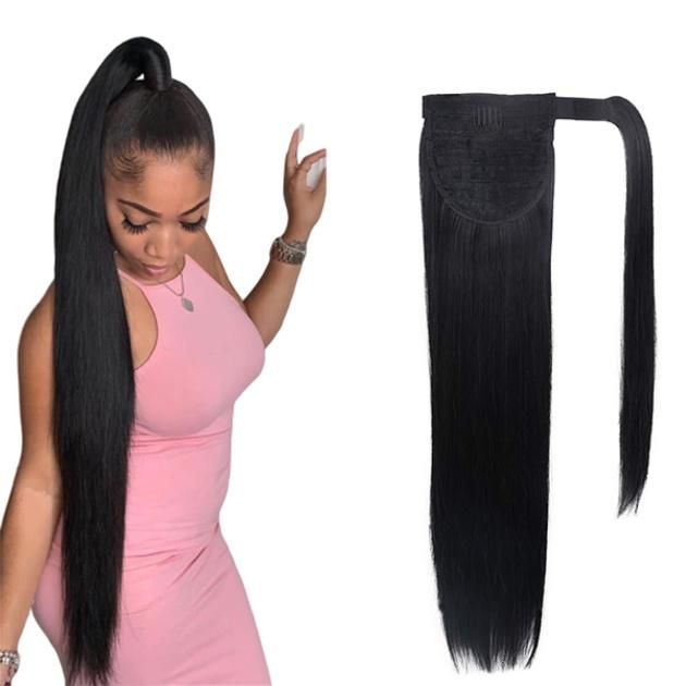 Kbeth Straight Human Hair Extension for Black Ladies Ponytail 2021 Fashion Sexy Real Brazilian Long Lasting Top Quality 10A Ponytails China Vendor