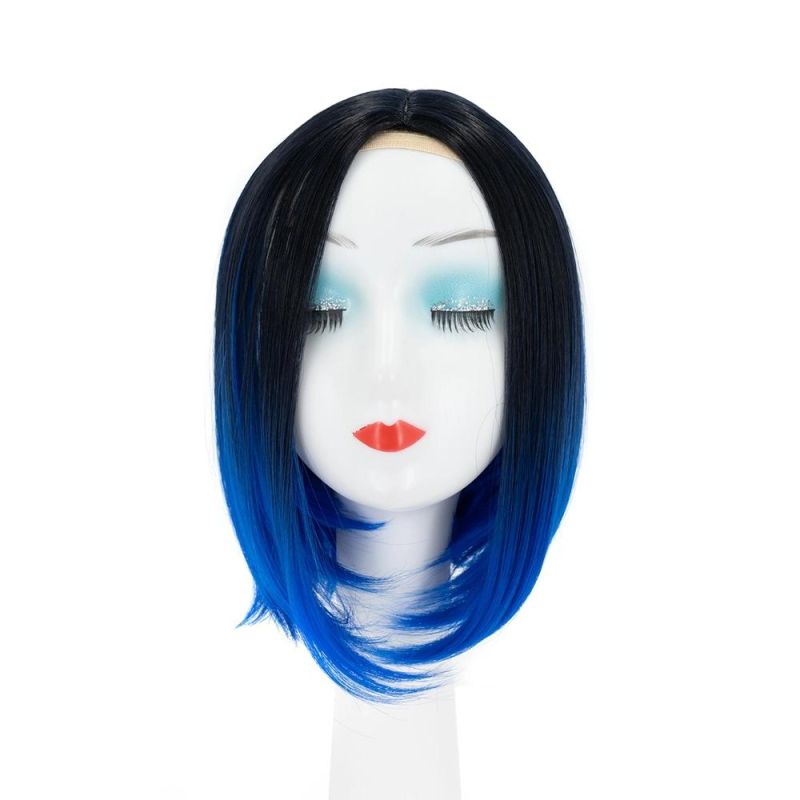 Kbeth Blue Human Hair Wig for Ladies Short Bob Custom 2021 Fashion Cool Red Brazilian 10 12 14 16′′ Long Lasting Ready to Ship Lady Wigs Wholesale