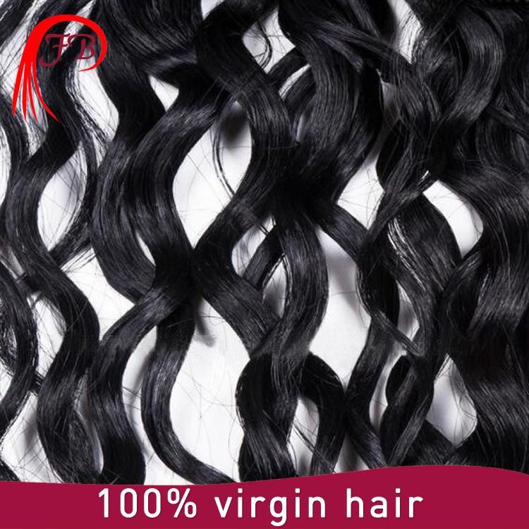 Black Color Clip-on Human Hair Extension Barzilian Virgin Hair