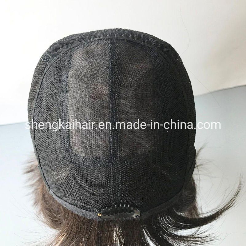 China Wholesale Good Quality Handtied Human Hair Long Black Hair Wigs 567