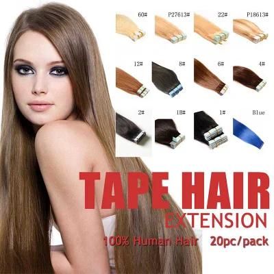 Hot Sell 20PCS Brazilian Virgin Remy Skin Weft Tape Adhesive Hair Extensions Products #1b Black 100g Free Shipping