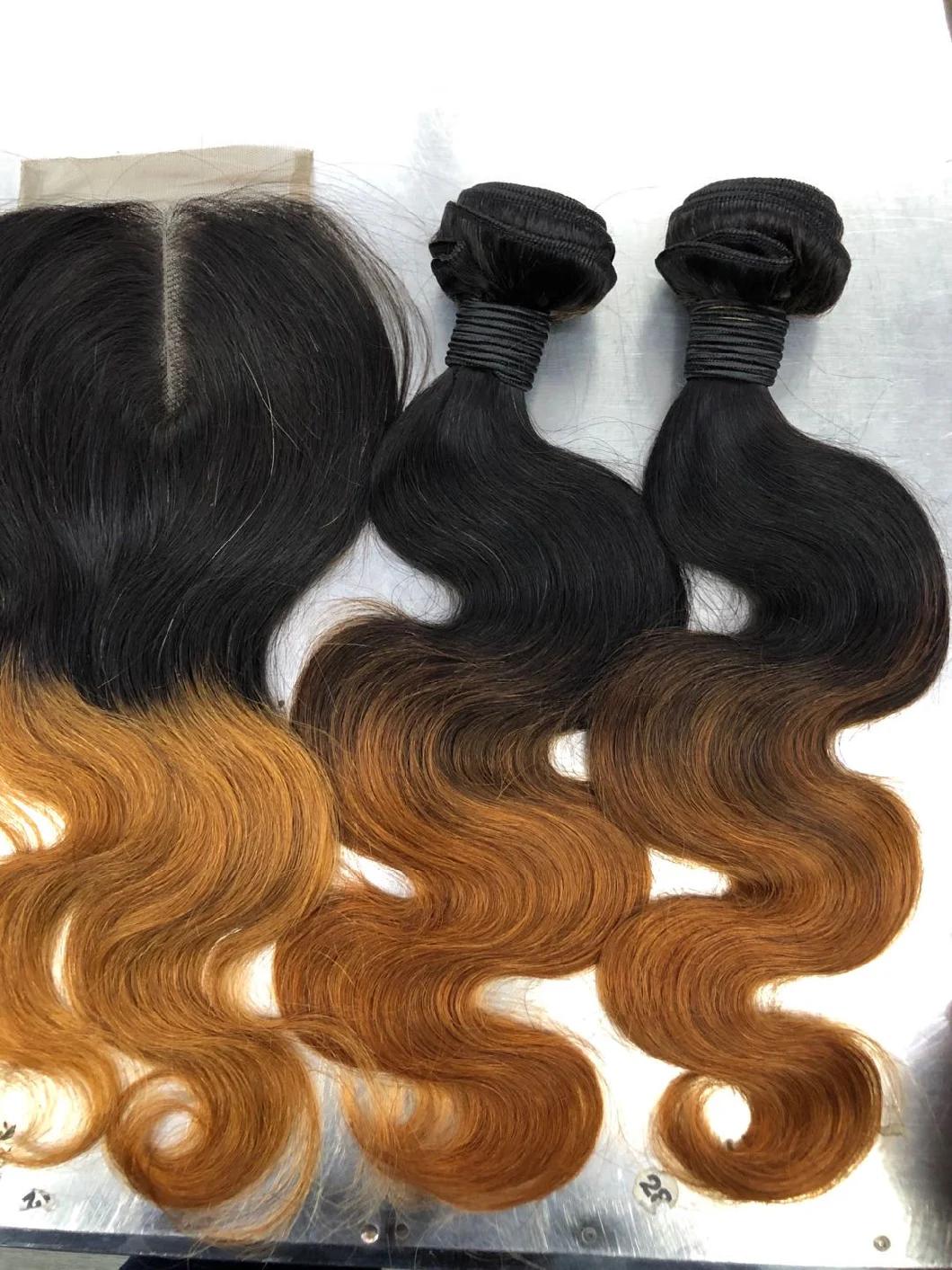 Cheap Hair Bundles 30 Inches Free Shipping, Color Hair Bundles, Ombre Straight Hair Bundles with Closure