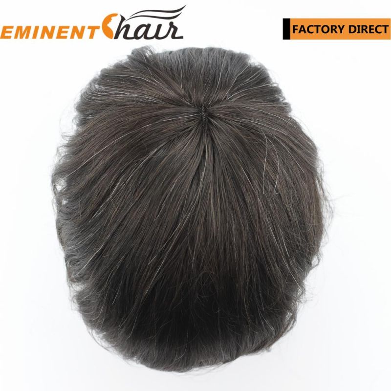 Fine Welded Mono Hair Replacement Human Hair System Men′s Hairpiece