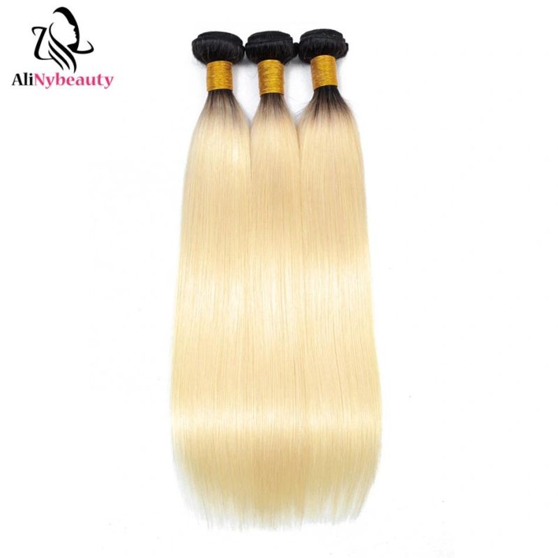 Brazilian Human Hair Bundles T1b/613# Natural Straight