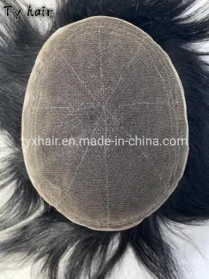 Full Lace Breathable Hair Toupee for Men 0.10-0.12mm Base Wavy Hairline Most Durable Hair System