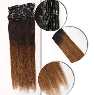 Real Human Hair Extensions Clip in Straight Black 100% Human Hair Extension Clip in 100g Virgin Brazilian Clip in Hair Extension