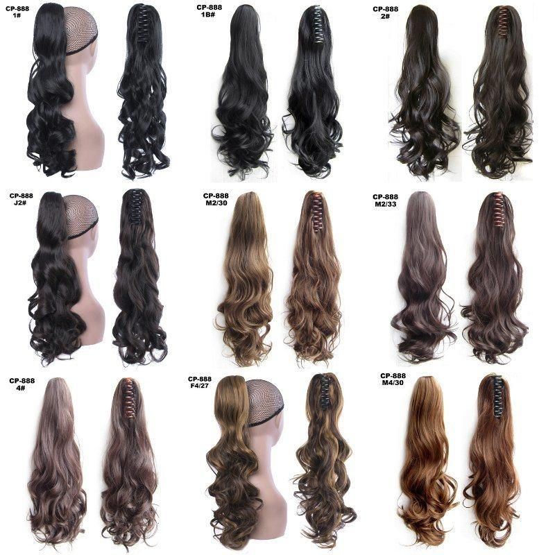 Natural Wavy Synthetic Clip in Hairpiece Human Hair Extensions Ponytail